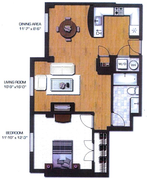 a floor plan of a small apartment