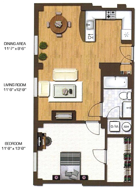 a floor plan of a small apartment