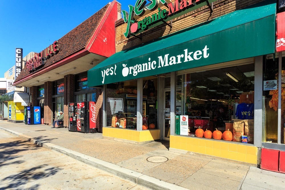 the outside of an organic market on a city street at The Chesapeake Apartments, Washington DC