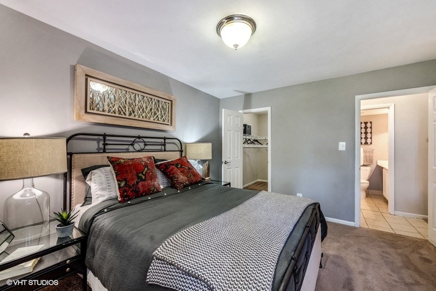Bedroom With Attached Closet And Bathroom at Brookland Ridge Apartments, Washington, DC, 20017