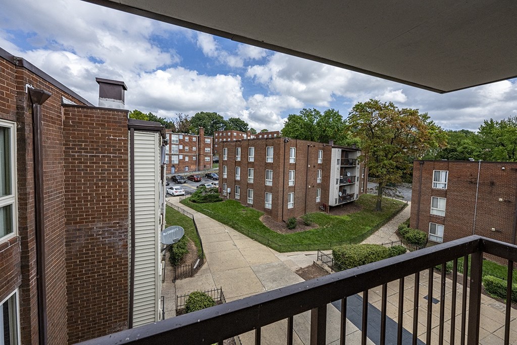 a view from a balcony of an apartment building