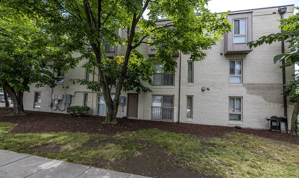 our apartments are located in a quiet neighborhood with trees