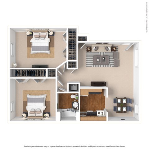 a 3d floor plan of a house with a bedroom and a living room