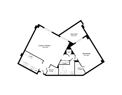 A diagram of a house layout with labeled rooms.