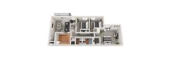 a bedroom floorplan of a 1 bedroom192 sq ft house
