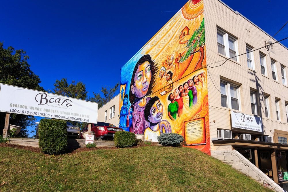 a mural on the side of a building