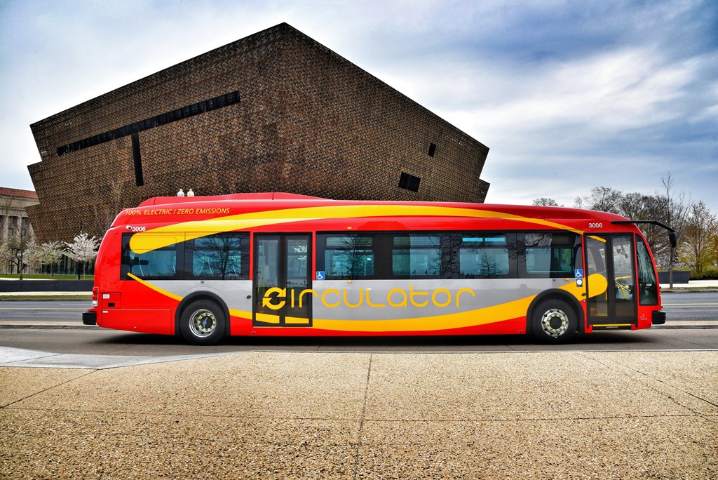 Circulator Bus in front of DC Museum