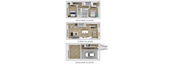 A diagram shows the layout of a house with three floors.