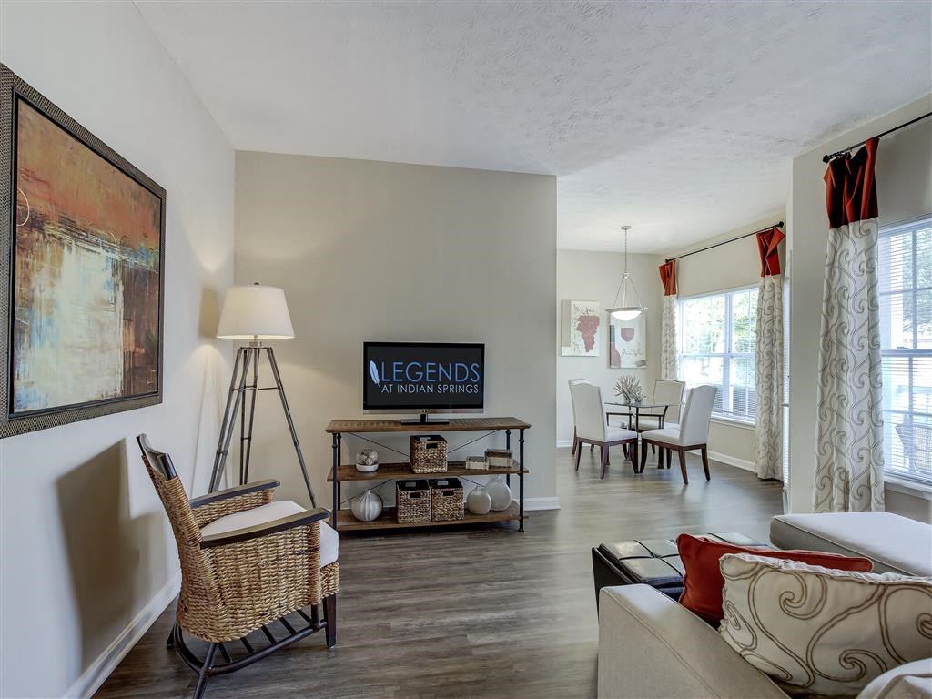 Living Room With Dining Area at The Legends at Indian Springs, Louisville, Kentucky
