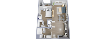 a floor plan of a 1 bedroom apartment