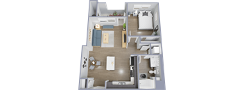 a floor plan of a one bedroom apartment