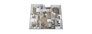 a floor plan of a 3 bedroom apartment