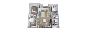 a floor plan of a 3 bedroom apartment