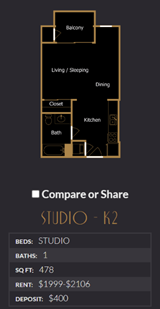 Studio apartment at Broadway Palace Apartments -North in Los Angeles