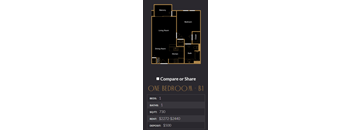 a screenshot of a cell phone showing a floor plan of a room with one bedroom