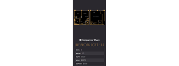 a screenshot of a cell phone with two screenshots of the live work loft app screenshot