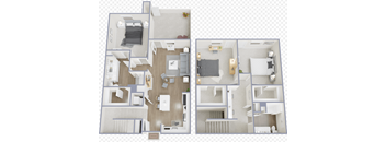 a floor plan of a two bedroom apartment