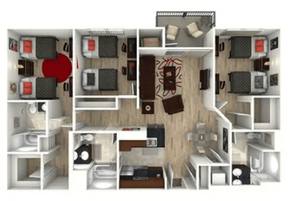 3 bedroom floor plan  the residences at sawmill estates  apartment amenities