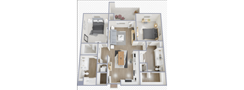 a floor plan of a 3 bedroom apartment