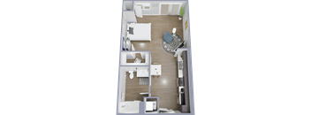 a floor plan of a one bedroom apartment