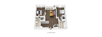 vector illustration of 1 bedroom with 1 bath floor plan | free vector graphics | all free
