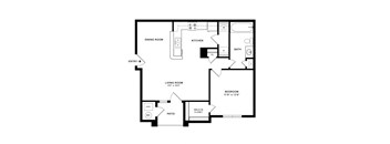 1 bedroom 1 bath floorplan at Governors Green, Maryland, 20716