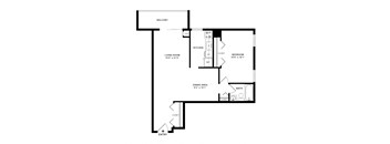 1 Bedroom 1 Bathroom Hi Rise Floor Plan at Seven Springs Apartments, Maryland
