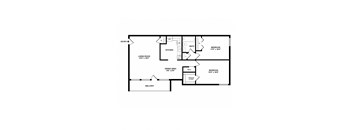 2 Bedroom 2 Bathroom Garden Floor Plan at Seven Springs Apartments, College Park, Maryland