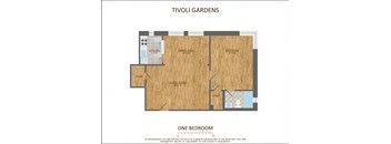 One Bedroom Floor Plan 710 sqft at Tivoli Gardens, Washington, 20010