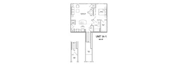 1A-1-802sqft Floor Plan at The Villages at Belle Hill, Elkton, Maryland