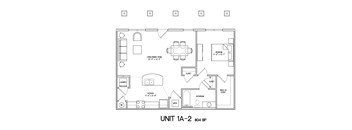 Unit 1A-2 Floor Plan at The Villages at Belle Hill, Maryland