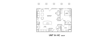 1A-HC-804sqft Floor Plan at The Villages at Belle Hill, Maryland, 21921