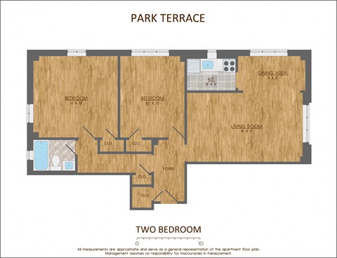 2C Floor Plan at Park Terrace, Washington, Washington
