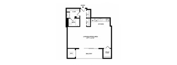 0 Bedroom 1 Bath Floor Plan at Seven Springs Apartments, College Park, MD, 20740