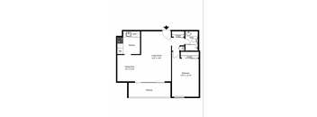1br floor plan renovated  at Seven Springs Apartments, College Park, Maryland