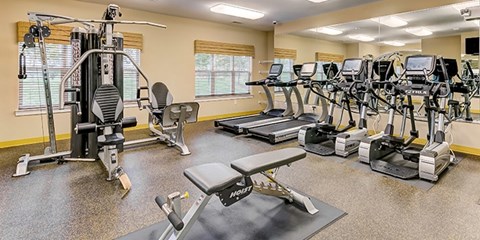 Gym with Treadmills at The Villages at Belle Hill, Elkton, MD