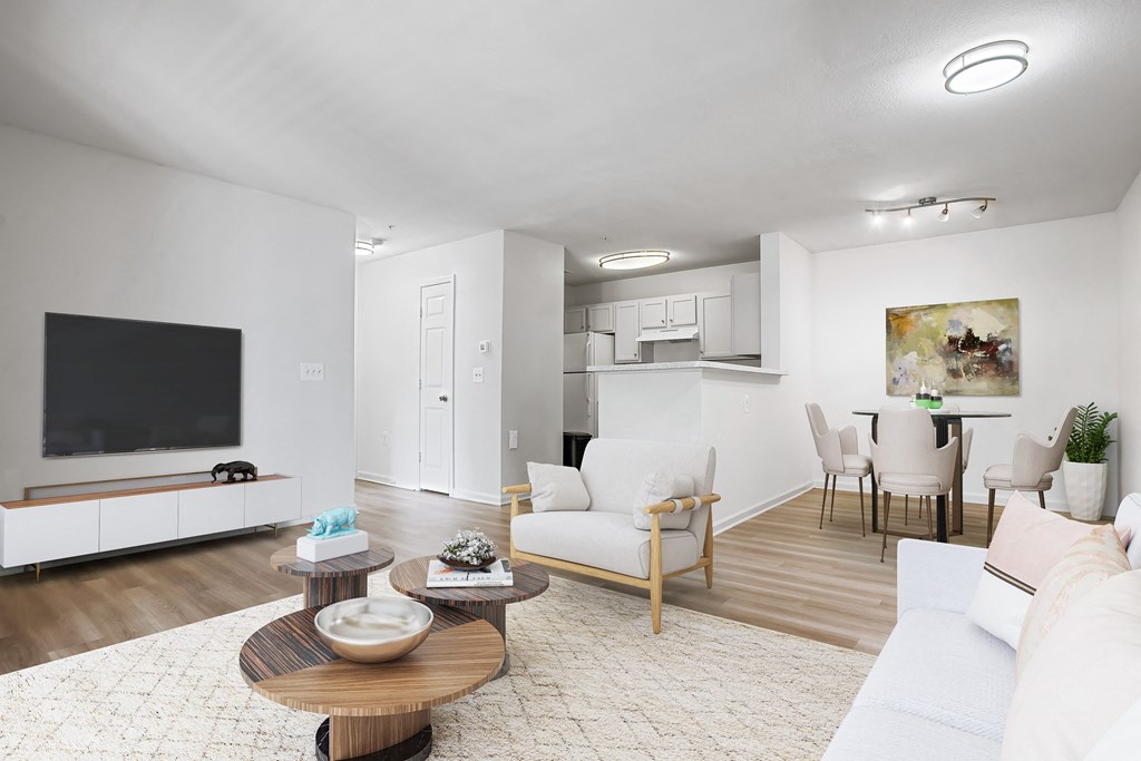 Open Space Living Room with Dining Area at Governors Green, Bowie, MD