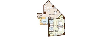 Emerald Floorplan at Argent Apartments, Silver Spring, Maryland