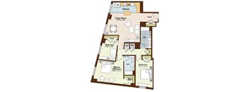 Turquoise Floorplan at Argent Apartments, Silver Spring, 20910