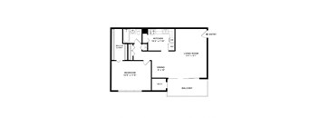 1 Bed 1 Bath Floor Plan at Cheverly Station, Cheverly, 20785