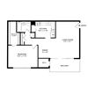 one bedroom one bath floorplan 722 square feet