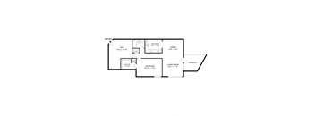 one bedroom one bath floorplan with a den 767 square feet at Cheverly Station, Cheverly