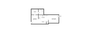 studio with one bathroom floor plan at Cheverly Station, Cheverly
