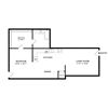 studio with one bathroom floor plan