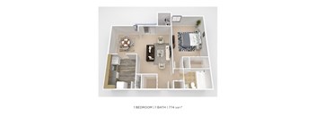 1BR 1 BA 774 sqft at Aspen at Lake Trail, Columbia, MD 21045
