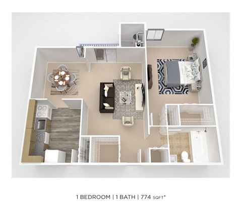 1BR 1 BA 774 sqft at Aspen at Lake Trail, Columbia, MD 21045