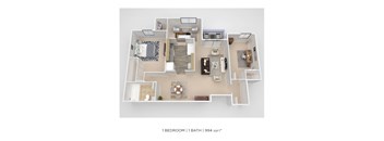 1BR 1 BA Den 994 sqft at Aspen at Lake Trail, Columbia Maryland