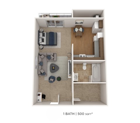 A 1 bathroom 500 square foot apartment.at Aspen at Lake Trail, Columbia, 21045