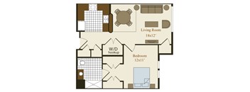 The Crain Floor Plan at Hammarlee House Apartments, Glen Burnie, MD