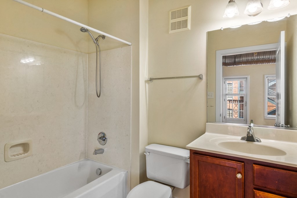 Bathroom With Bathtub at Pohlig Box Factory, Richmond